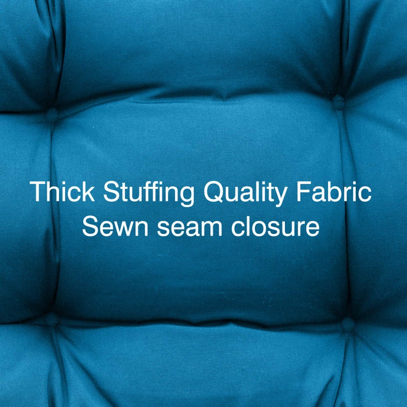 QILLOWAY Outdoor Seat/Back Chair Cushion Tufted Pillow, Spring/Summer Seasonal Replacement All Weather Cushions. (Peacock Blue) - Image 3